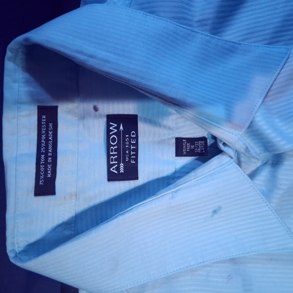 Arrow Blue Vertical Stripe Dress Shirt